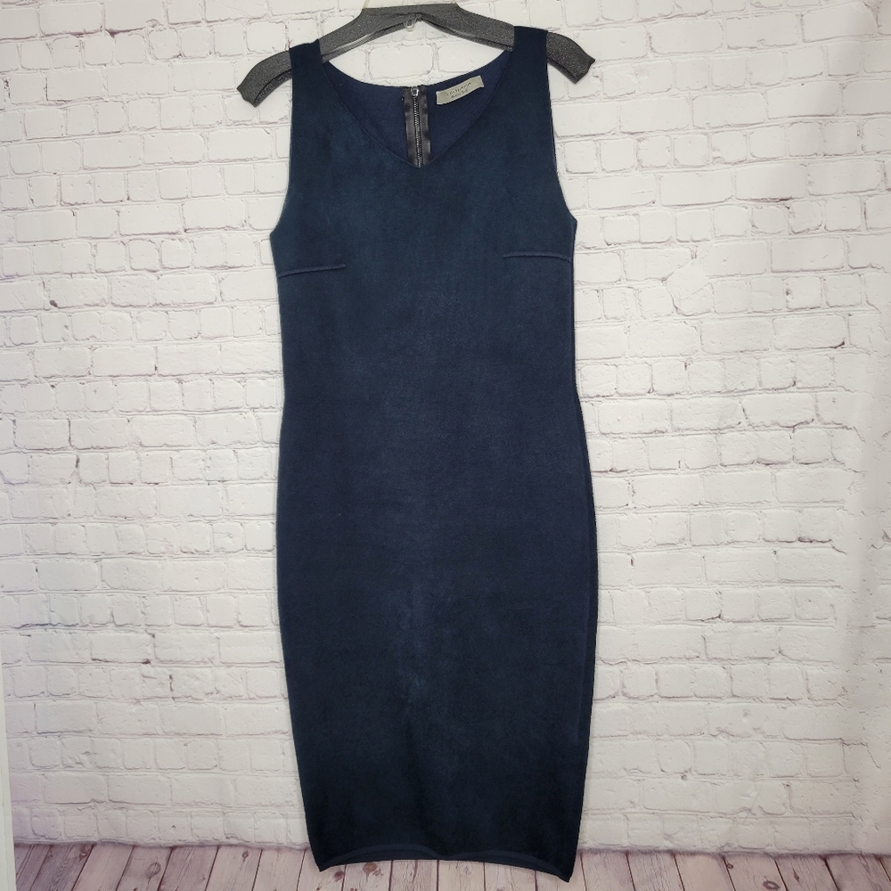 D. Exterior V-Neck Sz Medium Blue Cocktail Dress